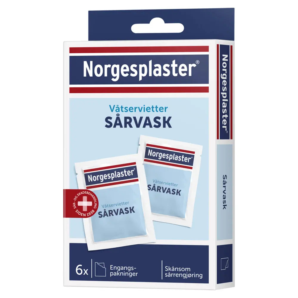 Sårvask våtservietter | 6 stk intern BIL